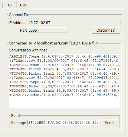 ポート 5565 の UDP クライアントに送信された区切りテキスト ポート 5565 の UDP クライアントに送信された区切りテキスト